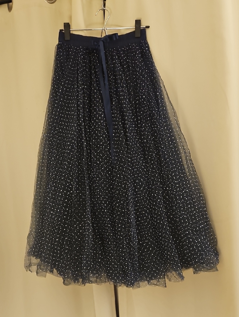 Choklate Paris Navy Polka Dot Tulle Skater Skirt M - Picture 6 of 13